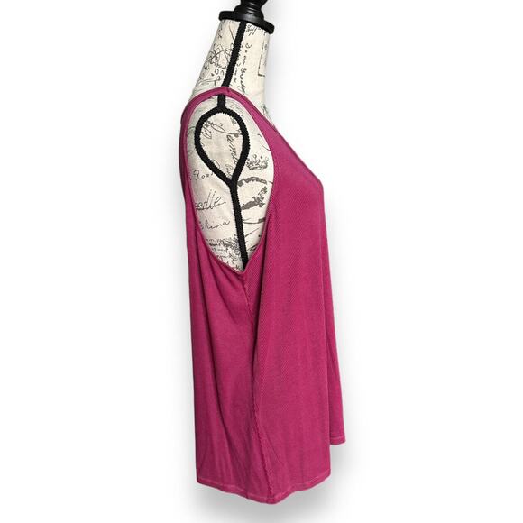 New Torrid Super Soft Knits Keyhole Neck Pink Ribbed Stretch Swing Tank Top 00 - Picture 2 of 5